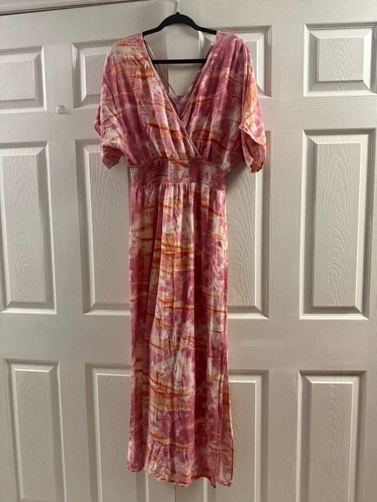 Knox Rose Smocked Waist Maxi Dress Size Medium - Picture 2 of 13